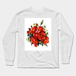 Red Garden Roses Long Sleeve T-Shirt